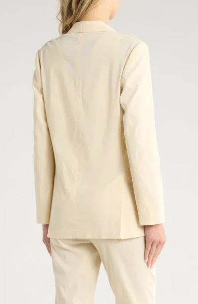 Theory Two Button Linen Blend Blazer In White