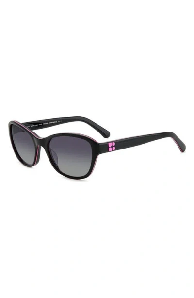 Kate Spade New York Gold 56mm Gradient Rectangular Sunglasses In Black