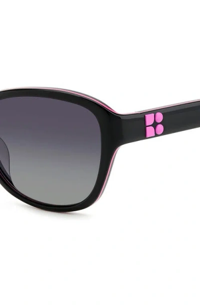 Kate Spade New York Gold 56mm Gradient Rectangular Sunglasses In Black