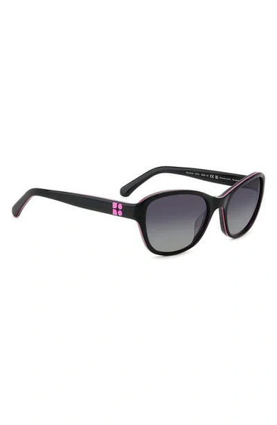 Kate Spade New York Gold 56mm Gradient Rectangular Sunglasses In Black