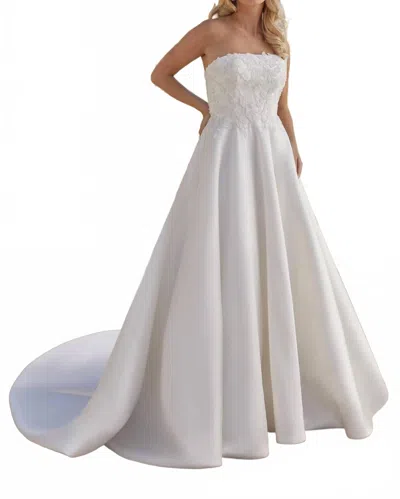 Justin Alexander Strapless Wedding Gown In Ivory/silver In Multi