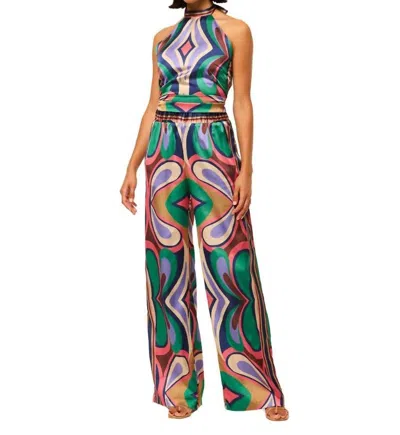 Misa Reshma Wide Leg Pant In Butterfly Mirror In Multi
