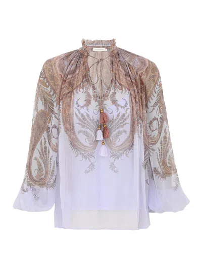 Zimmermann Blusa Hypnotic In Crepe Stampato   Donna In Multi