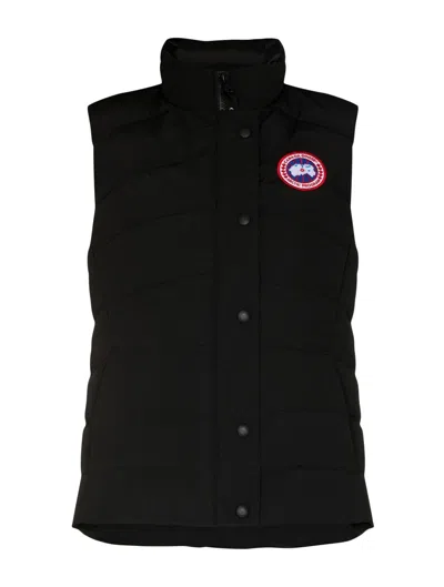 Canada Goose Padded Quilted Sleeveless High Neck Vest In Black