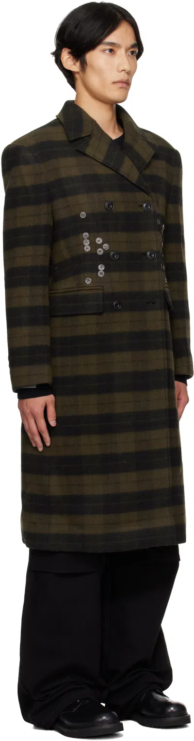 Andersson Bell Lacie Check Buttons Coat In Green