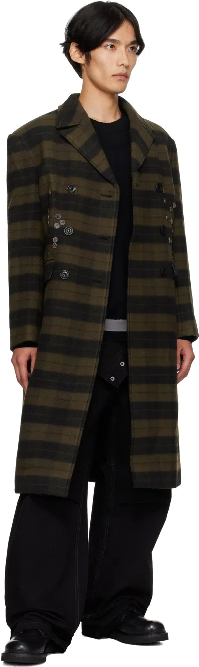 Andersson Bell Lacie Check Buttons Coat In Green