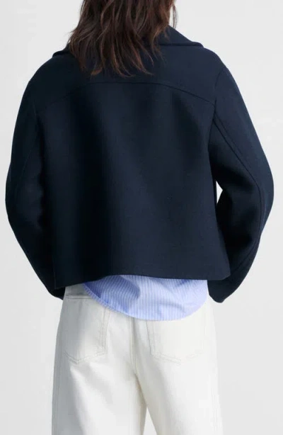 Mango Wool-blend Jacket With Maxi Lapels Dark Navy In Blue