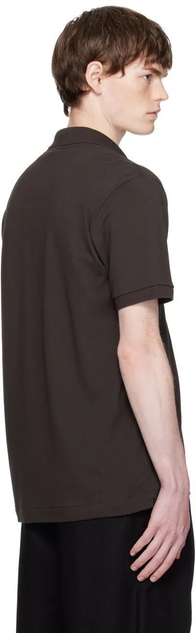 Lacoste Logo-detail Button Polo Shirt In Brown