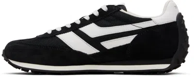 Tom Ford Suede Sneakers With Contrast Panels And Flat Sole In Black