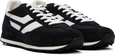 Tom Ford Suede Sneakers With Contrast Panels And Flat Sole In Black