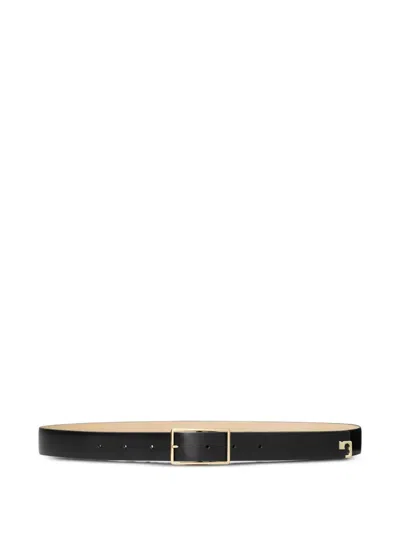 Tory Burch Roller Buckle Leather Belt In Black