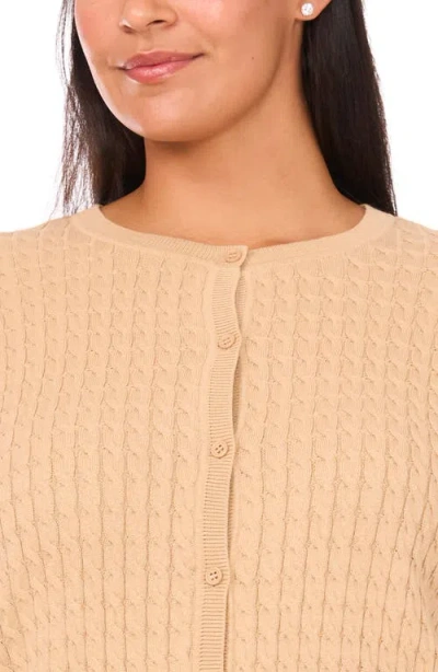 Halogenr Halogen(r) Cable Stitch Cotton Cardigan In Neutral