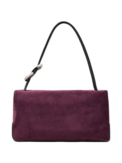 Marc Jacobs Rectangular Suede Shoulder Bag With Adjustable Strap In Red