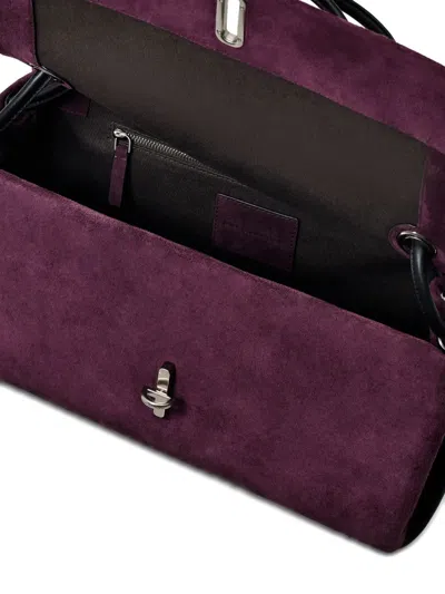 Marc Jacobs Rectangular Suede Shoulder Bag With Adjustable Strap In Red