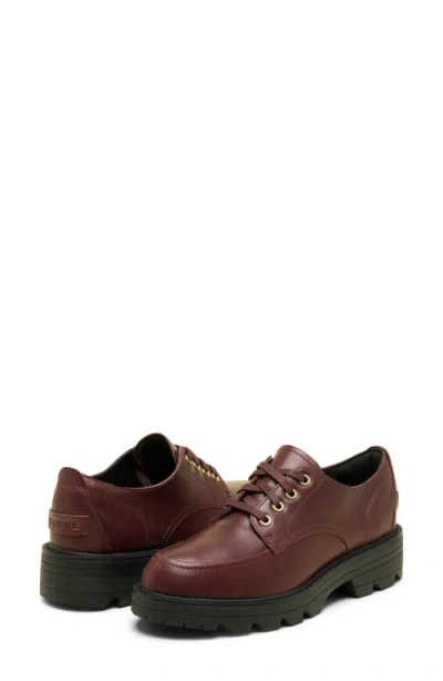 Sorel Women's Revel Ave Derby Round Toe Shoes In Brown