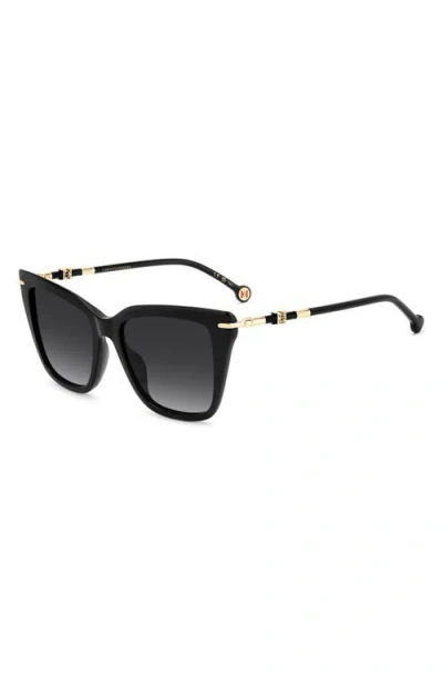 Carolina Herrera 55mm Gradient Rectangular Sunglasses In Black