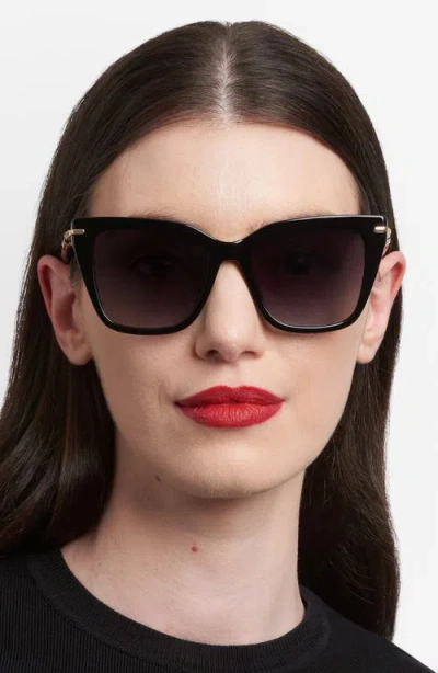 Carolina Herrera 55mm Gradient Rectangular Sunglasses In Black