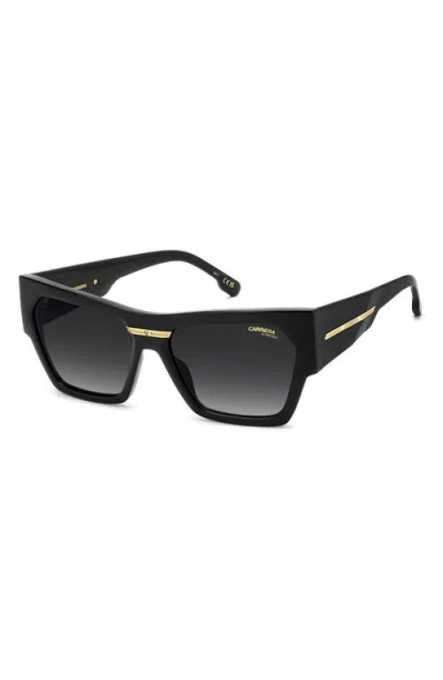 Carrera Eyewear Victory 57mm Gradient Rectangular Sunglasses In Black