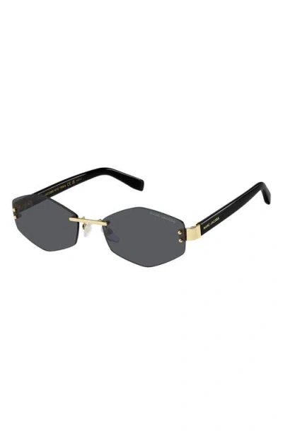 Marc Jacobs Geometric-frame Chain-strap Sunglasses In Gold
