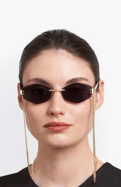 Marc Jacobs Geometric-frame Chain-strap Sunglasses In Gold