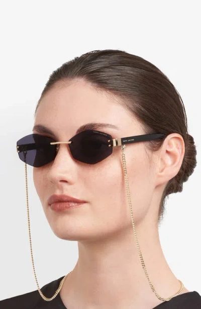 Marc Jacobs Geometric-frame Chain-strap Sunglasses In Gold