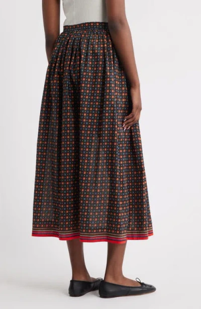 Doen Marciette Floral Midi Skirt In Multi In Brown