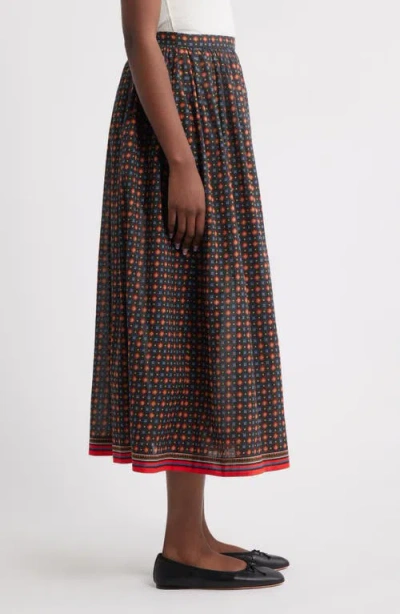 Doen Marciette Floral Midi Skirt In Multi In Brown