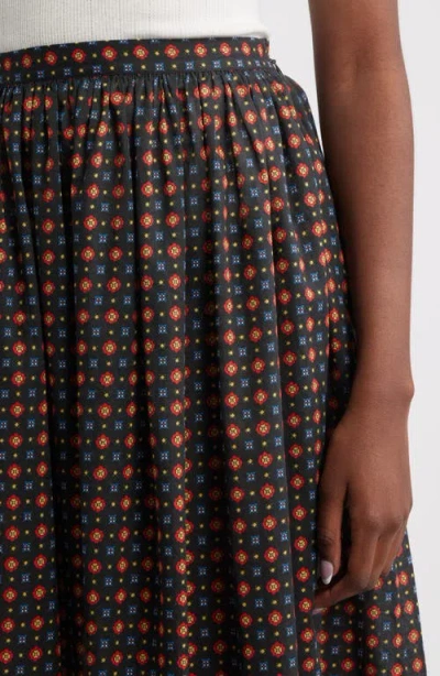 Doen Marciette Floral Midi Skirt In Multi In Brown