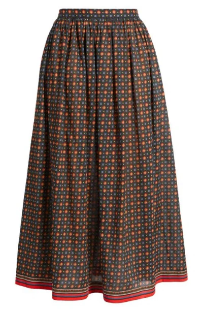 Doen Marciette Floral Midi Skirt In Multi In Brown