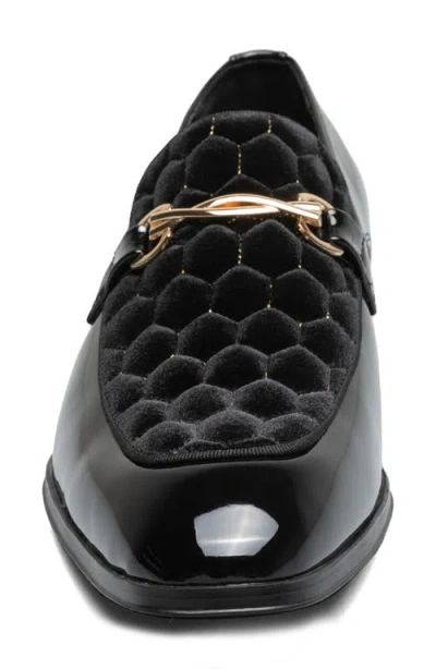 Stacy Adams Sprague Quilted Vamp Loafer In Black