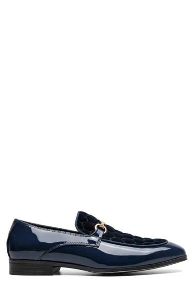 Stacy Adams Sprague Quilted Vamp Loafer In Blue