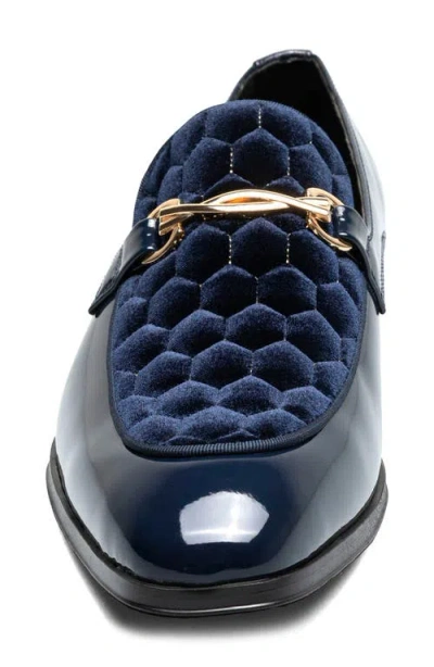 Stacy Adams Sprague Quilted Vamp Loafer In Blue