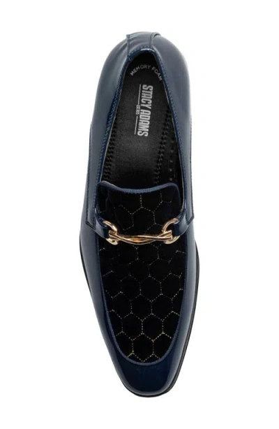 Stacy Adams Sprague Quilted Vamp Loafer In Blue