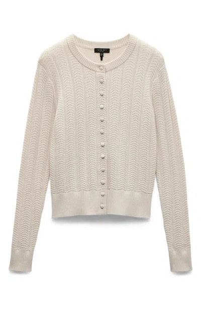 Rag & Bone Francesca Wool Blend Cardigan In White