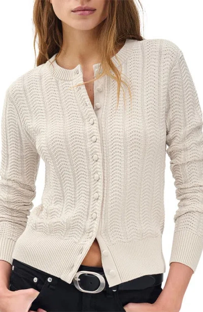 Rag & Bone Francesca Wool Blend Cardigan In White