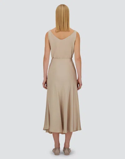 Herno Chantilly Midi Skirt With Elasticized Waistband In Neutral