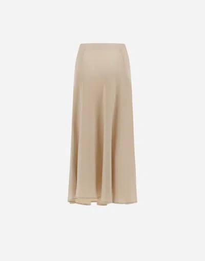 Herno Chantilly Midi Skirt With Elasticized Waistband In Neutral