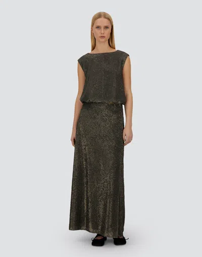 Herno Sequin-embellished Drawstring Top In Green