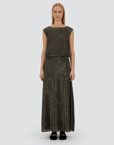 Herno Sequin-embellished Drawstring Top In Green