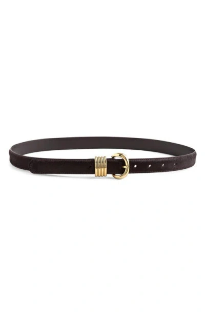 Madewell Metal Keeper Genuine Calf Hair Belt In Black