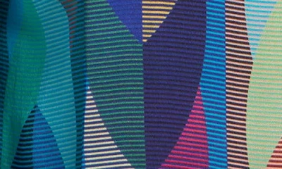 Apny Printed Smocked Cuff Top In Multi