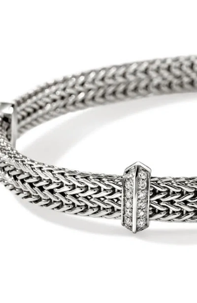 John Hardy Sterling Silver Diamond Icon Link Bracelet In Metallic
