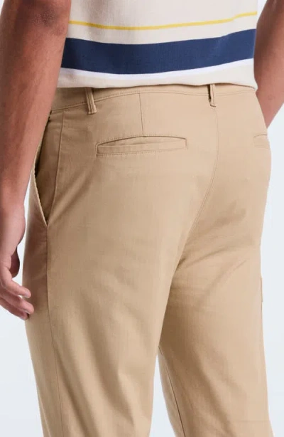 Original Penguin Stretch Cotton Blend Herringbone Straight Leg Cargo Pants In Gold