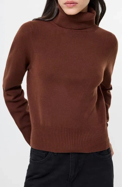French Connection Babysoft Turtleneck Sweater In Brown