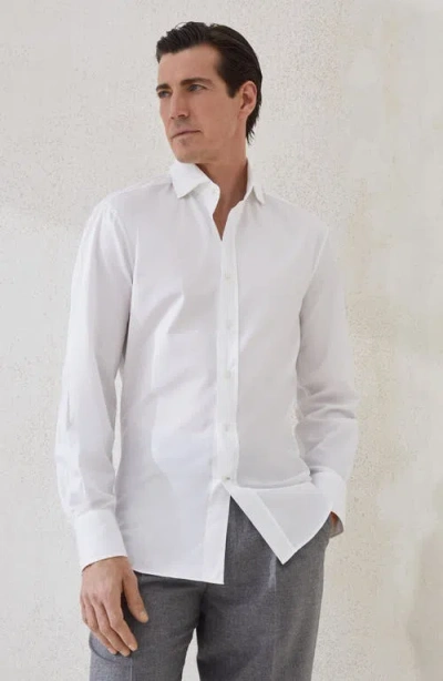 Brunello Cucinelli Cotton Twill Button-down Shirt In White
