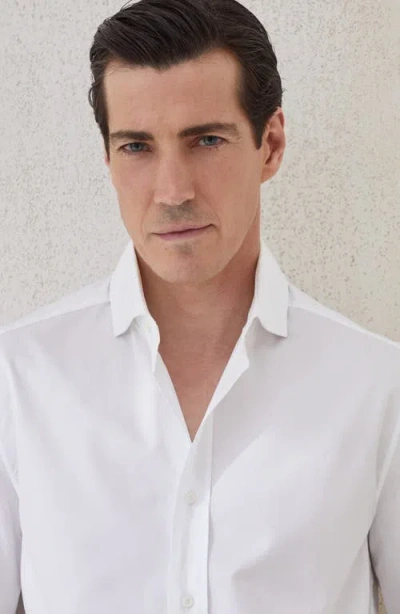 Brunello Cucinelli Cotton Twill Button-down Shirt In White