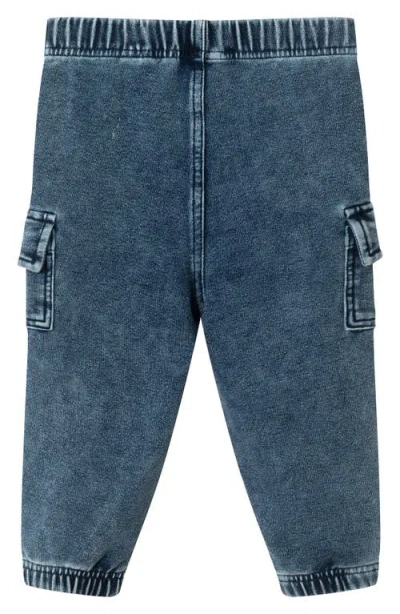 Andy & Evan Button-up Shirt & Denim Joggers Set In Blue