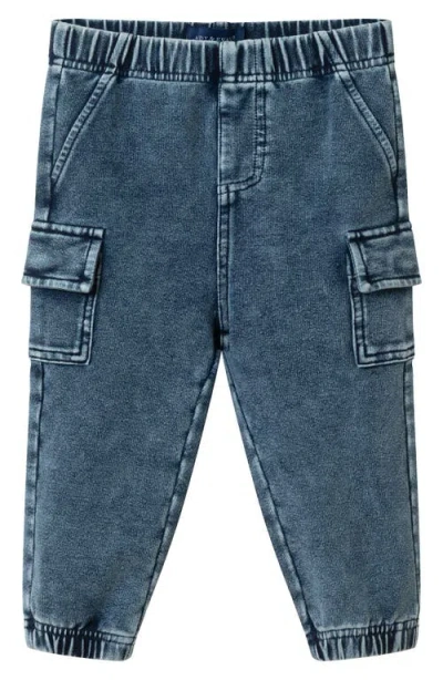 Andy & Evan Button-up Shirt & Denim Joggers Set In Blue