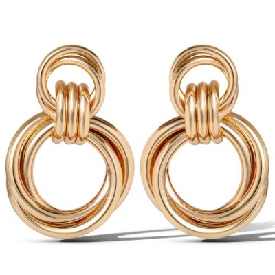 Jessica Simpson Interlocking Loop Earrings In Gold