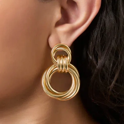 Jessica Simpson Interlocking Loop Earrings In Gold